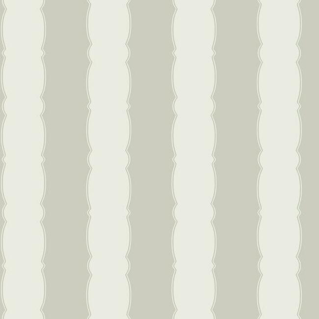 Scalloped Stripe Wallpaper Wallpaper York Double Roll Grey 