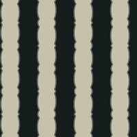 Scalloped Stripe Wallpaper Wallpaper York Double Roll Black 