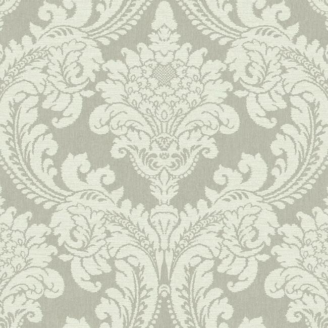 Tapestry Damask Wallpaper Wallpaper York Double Roll Grey 