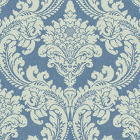 Tapestry Damask Wallpaper Wallpaper York Double Roll Blue 