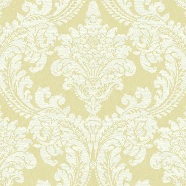 Tapestry Damask Wallpaper Wallpaper York Double Roll Yellow 
