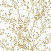 Budding Branch Silhouette Wallpaper Wallpaper Ronald Redding Designs Double Roll White/Gold 