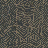 Tribal Print Wallpaper Wallpaper Ronald Redding Designs Double Roll Black/Brown 