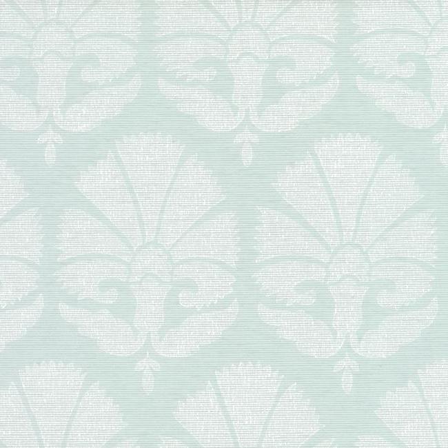 Ottoman Fans Wallpaper Wallpaper Ronald Redding Designs Double Roll Light Blue/White 