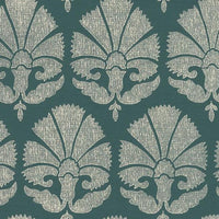 Ottoman Fans Wallpaper Wallpaper Ronald Redding Designs Double Roll Deep Teal/Cream 
