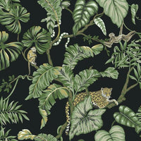 Jungle Cat Wallpaper Wallpaper Ronald Redding Designs Double Roll Black 