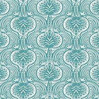 Lotus Palm Wallpaper Wallpaper Ronald Redding Designs Double Roll Aqua 
