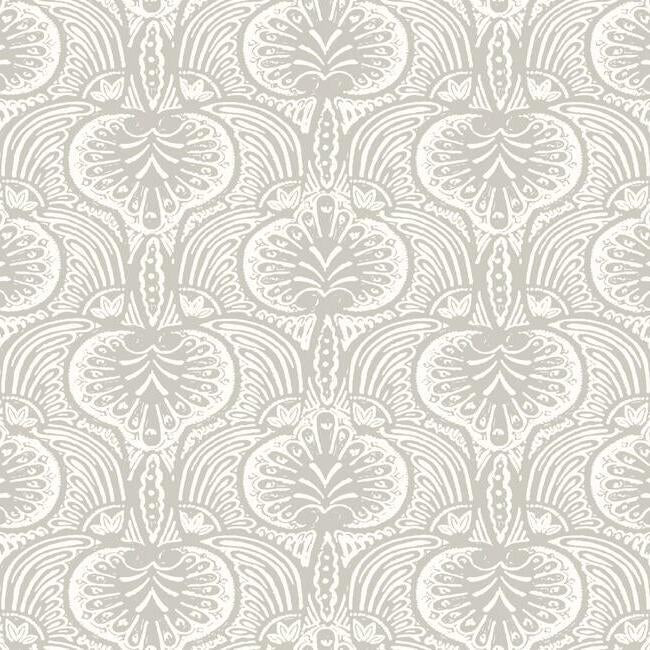 Lotus Palm Wallpaper Wallpaper Ronald Redding Designs Double Roll Grey 