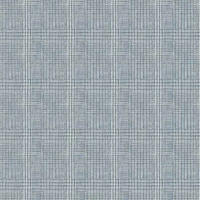 Shirting Plaid Wallpaper Wallpaper Ronald Redding Designs Double Roll Indigo 