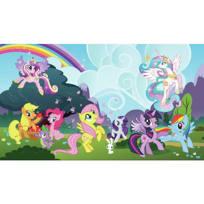 My Little Pony Ponyville Wall Mural Wall Mural RoomMates Each Blue 