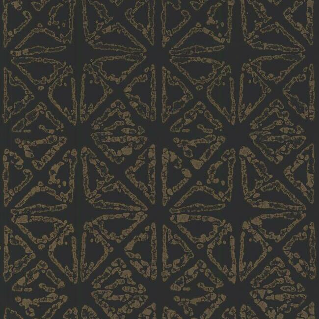 Empire Diamond Wallpaper Wallpaper Ronald Redding Designs Yard Black/Gold 