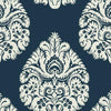 Teardrop Damask Wallpaper Wallpaper Ronald Redding Designs Double Roll Navy 