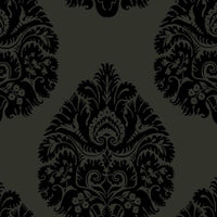 Teardrop Damask Wallpaper Wallpaper Ronald Redding Designs Double Roll Black 
