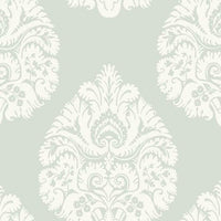 Teardrop Damask Wallpaper Wallpaper Ronald Redding Designs Double Roll Light Grey 