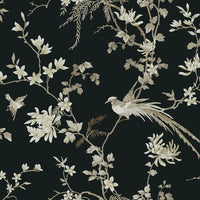 Bird And Blossom Chinoserie Wallpaper Wallpaper Ronald Redding Designs Double Roll Black 