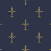 Fleur De Lis Wallpaper Wallpaper Ronald Redding Designs Double Roll Navy/Gold 