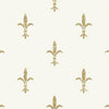 Fleur De Lis Wallpaper Wallpaper Ronald Redding Designs Double Roll White/Gold 