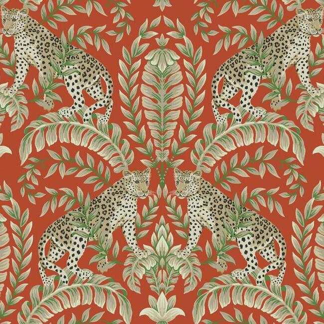 Jungle Leopard Wallpaper Wallpaper Ronald Redding Designs Double Roll Orange 