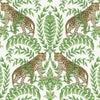 Jungle Leopard Wallpaper Wallpaper Ronald Redding Designs Double Roll White/Green 