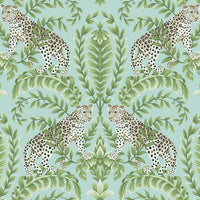 Jungle Leopard Wallpaper Wallpaper Ronald Redding Designs Double Roll Teal 
