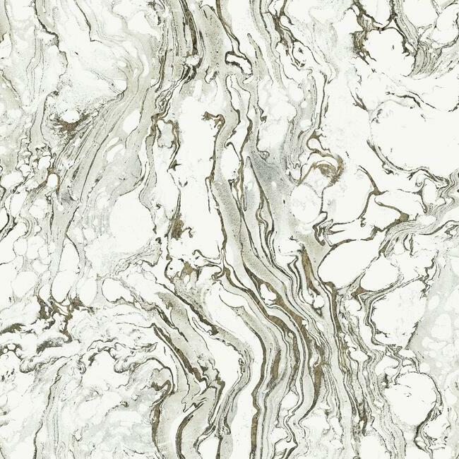 Polished Marble Wallpaper Wallpaper Ronald Redding Designs Double Roll Black/White 