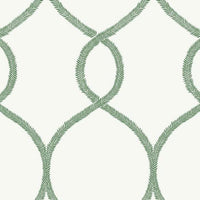 Laurel Leaf Ogee Wallpaper Wallpaper Ronald Redding Designs Double Roll Green 