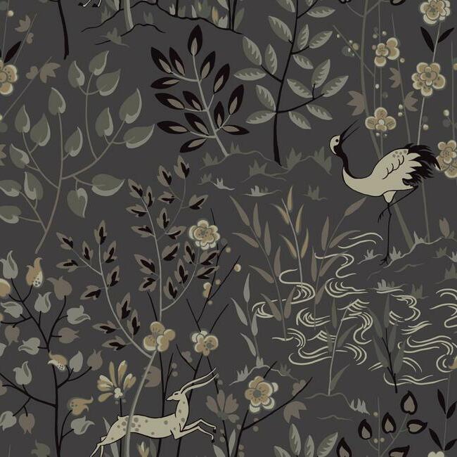 Aspen Wallpaper Wallpaper Ronald Redding Designs Double Roll Charcoal 