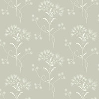 Wildflower Wallpaper Wallpaper Magnolia Home Double Roll Cupola / Light Grey 