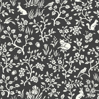Fox & Hare Wallpaper Wallpaper Magnolia Home Double Roll Straight Black 