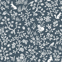 Fox & Hare Wallpaper Wallpaper Magnolia Home Double Roll Navy 