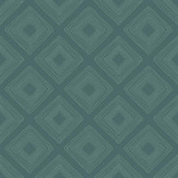 Diamond Sketch Wallpaper Wallpaper Magnolia Home Double Roll Weekends/Teal 