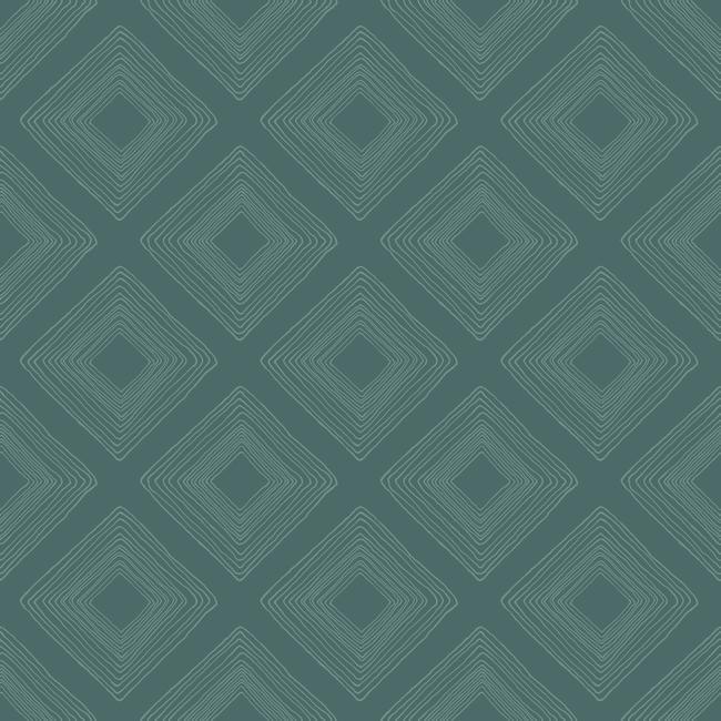 Diamond Sketch Wallpaper Wallpaper Magnolia Home Double Roll Weekends/Teal 