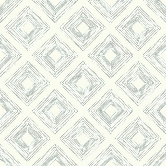 Diamond Sketch Wallpaper Wallpaper Magnolia Home Double Roll Eggshell Blue 