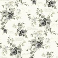 Heirloom Rose Wallpaper Wallpaper Magnolia Home Double Roll Grey/Buff 