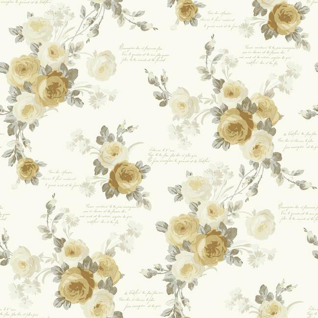 Heirloom Rose Wallpaper Wallpaper Magnolia Home Double Roll Bright Days 