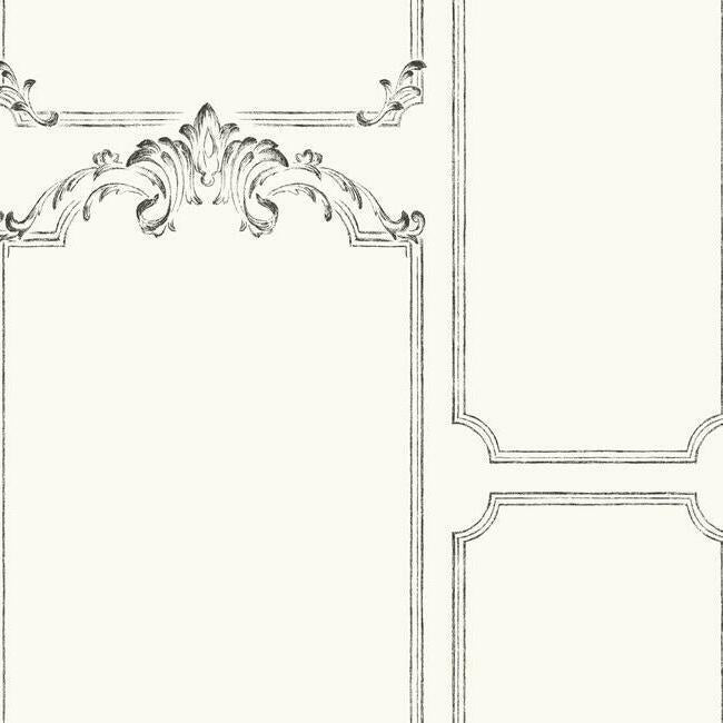 French Panel Wallpaper Wallpaper Magnolia Home Double Roll White 