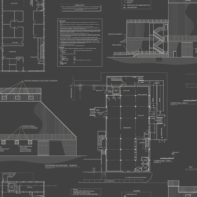 The Market Wallpaper Wallpaper Magnolia Home Double Roll Black 