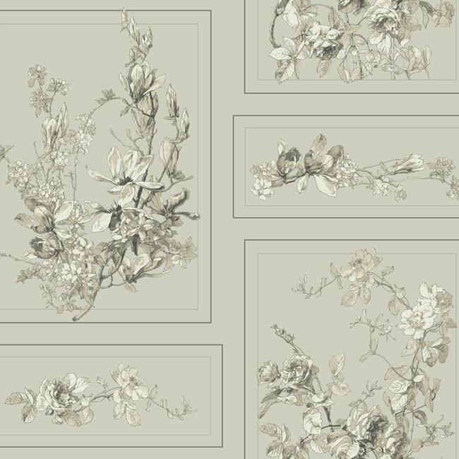 The Magnolia Wallpaper Wallpaper Magnolia Home Double Roll Warm Grey 