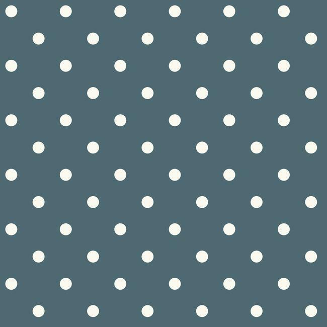 Dots on Dots Wallpaper Wallpaper Magnolia Home Double Roll White/Peacock 