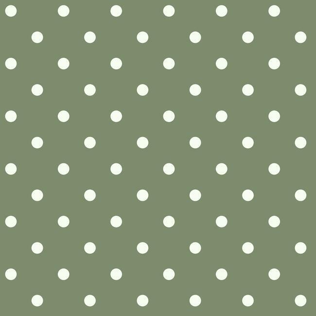 Dots on Dots Wallpaper Wallpaper Magnolia Home Double Roll White/Olive Grove 