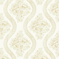 Coverlet Floral Wallpaper Wallpaper Magnolia Home Double Roll Bright Days On White 