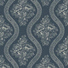 Coverlet Floral Wallpaper Wallpaper Magnolia Home Double Roll Taupe On Navy 
