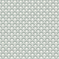 Stacked Scallops Wallpaper Wallpaper Magnolia Home Double Roll Blue-Grey 