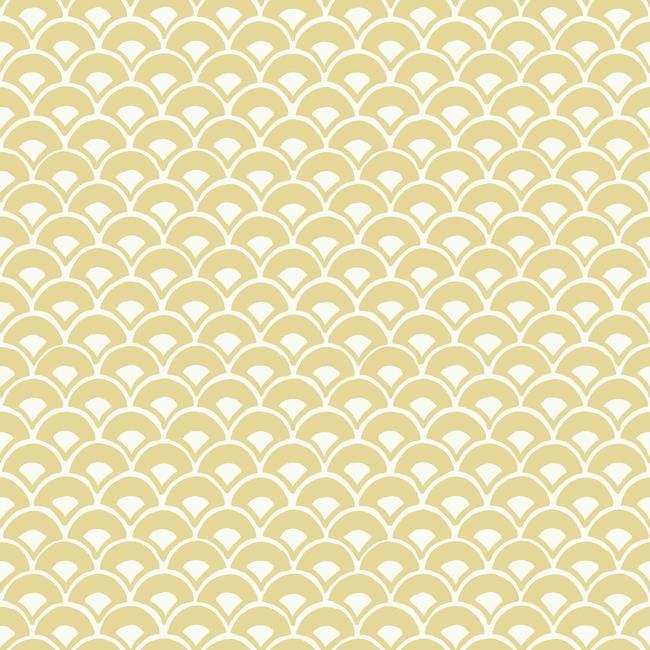 Stacked Scallops Wallpaper Wallpaper Magnolia Home Double Roll Goldfinch Yellow 