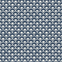 Stacked Scallops Wallpaper Wallpaper Magnolia Home Double Roll Navy 