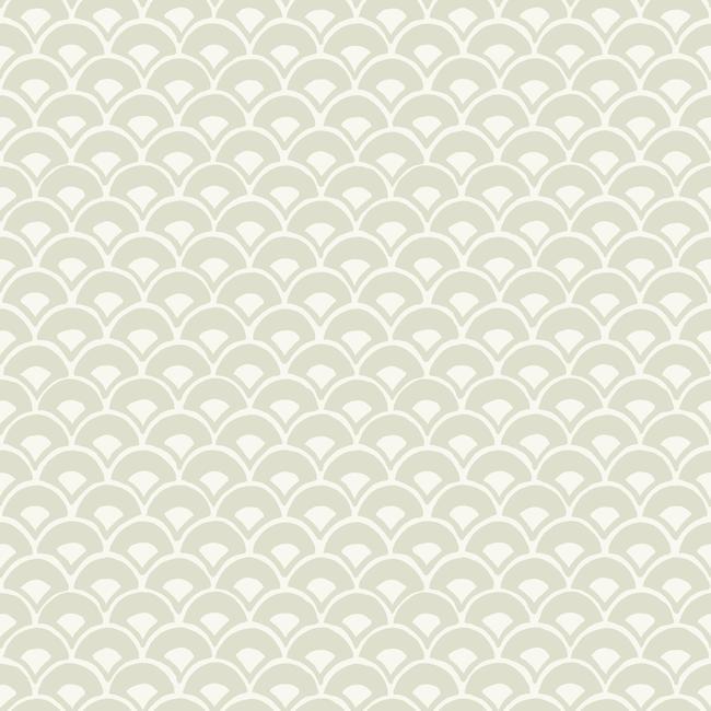 Stacked Scallops Wallpaper Wallpaper Magnolia Home Double Roll Beige 