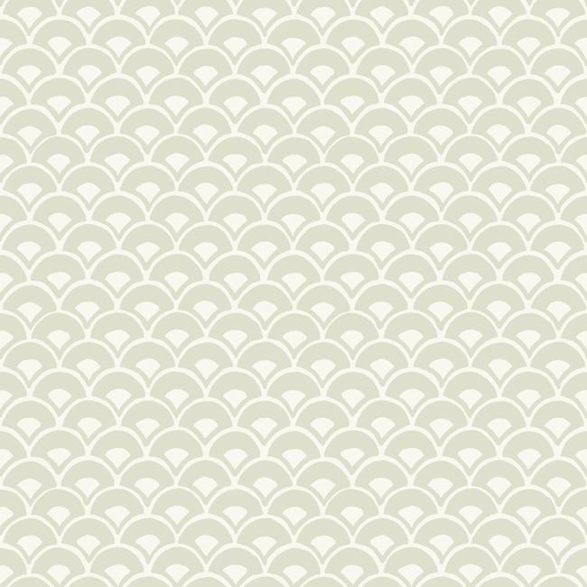 Stacked Scallops Wallpaper Wallpaper Magnolia Home Double Roll Beige 