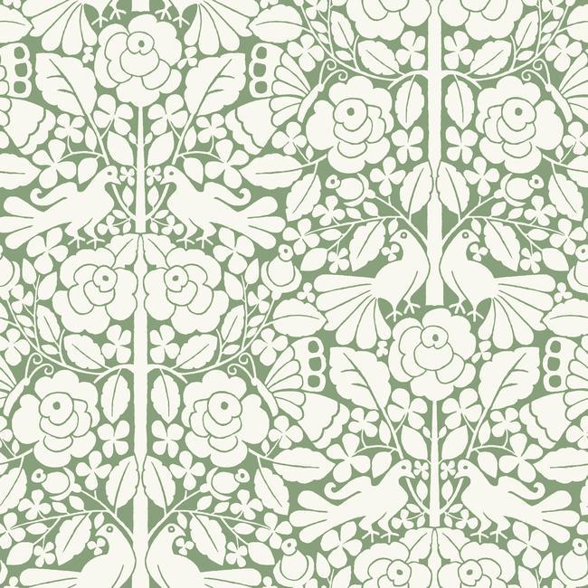 Fairy Tales Wallpaper Wallpaper Magnolia Home Double Roll Magnolia Green 