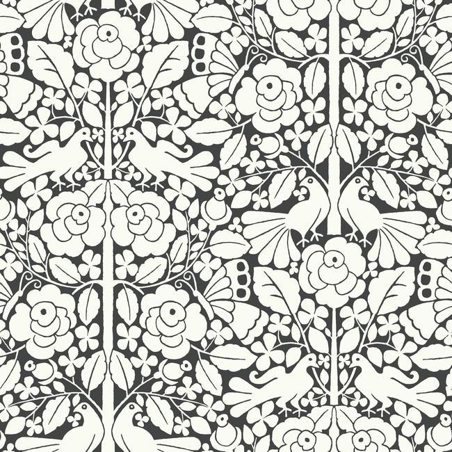 Fairy Tales Wallpaper Wallpaper Magnolia Home Double Roll White/Black 