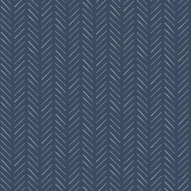 Pick-Up Sticks Wallpaper Wallpaper Magnolia Home Double Roll White On Navy 